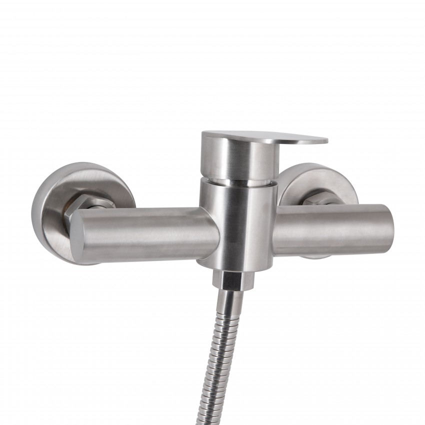 Змішувач для душу Luna 010, Nickel (k35) з душовим гарнітуром LDLUN010NKS46095 Lidz LIDZ фото 2