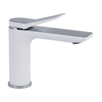 Змішувач для раковини низький Presto, Chrome/White (k35) QTPRE270CRW45576 Qtap