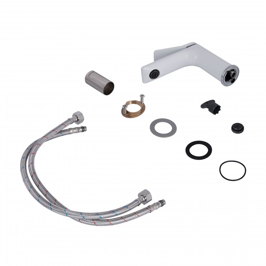 Змішувач для раковини низький Presto, Chrome/White (k35) QTPRE270CRW45576 Qtap QTAP фото 3