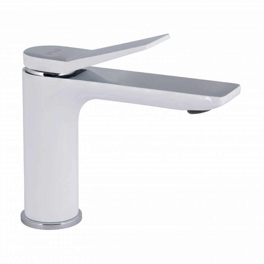 Змішувач для раковини низький Presto, Chrome/White (k35) QTPRE270CRW45576 Qtap QTAP