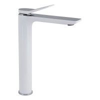 Змішувач для раковини високий Presto, Chrome/White (k35) QTPRE269CRW45577 Qtap