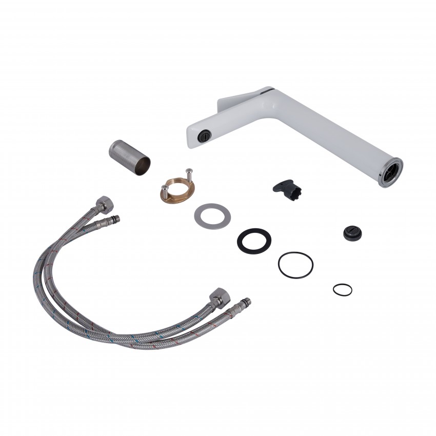 Змішувач для раковини високий Presto, Chrome/White (k35) QTPRE269CRW45577 Qtap QTAP фото 3