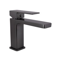 Змішувач для раковини низький Gemini, Gunmetal Black PVD (k35) QTGEM270GMB45676 Qtap