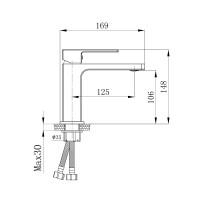 Змішувач для раковини низький Gemini, Gunmetal Black PVD (k35) QTGEM270GMB45676 Qtap QTAP фото 1