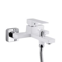 Змішувач для ванни Gemini, Chrome/White (k35) з душовим гарнітуром QTGEM259CRW45683 Qtap QTAP фото 2