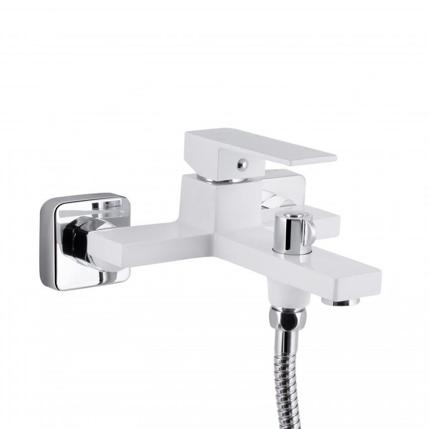 Змішувач для ванни Gemini, Chrome/White (k35) з душовим гарнітуром QTGEM259CRW45683 Qtap QTAP фото 2