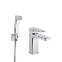 Змішувач для раковини Gemini, Chrome (k35) з гігієнічним душем QTGEM272CRM45689 Qtap