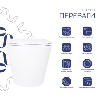 Унітаз підлоговий Robin Ultra Quiet 560x360x420 мм, White з сидінням Slim Duroplast/ Soft-close/ Quick Release QT13223381AW Qtap QTAP фото 3