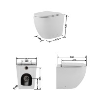 Унітаз підлоговий Robin Ultra Quiet 560x360x420 мм, White з сидінням Slim Duroplast/ Soft-close/ Quick Release QT13223381AW Qtap QTAP фото 1