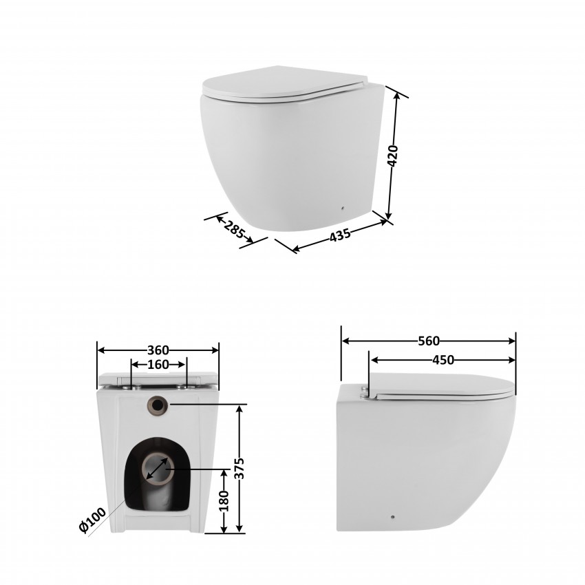 Унітаз підлоговий Robin Ultra Quiet 560x360x420 мм, White з сидінням Slim Duroplast/ Soft-close/ Quick Release QT13223381AW Qtap QTAP фото 1
