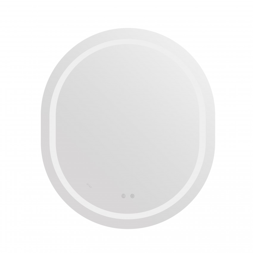Дзеркало настінне Gemini (GE1) 800х700 мм, овальне, з LED-підсвіткою Touch, антизапотіванням, димером, рег. темп. кольору (3000-6500K), Reverse Qtap QTAP фото 2