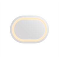 Дзеркало настінне Gemini (GE1) 600х800 мм, овальне, з LED-підсвіткою Touch, антизапотіванням, димером, рег. темп. кольору (3000-6500K), Reverse Qtap QTAP фото 4