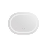 Дзеркало настінне Gemini (GE1) 600х800 мм, овальне, з LED-підсвіткою Touch, антизапотіванням, димером, рег. темп. кольору (3000-6500K), Reverse Qtap QTAP фото 2