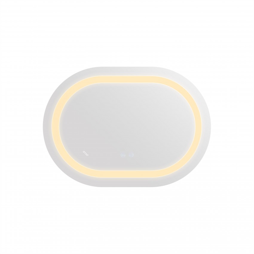 Дзеркало настінне Gemini (GE1) 600х800 мм, овальне, з LED-підсвіткою Touch, антизапотіванням, димером, рег. темп. кольору (3000-6500K), Reverse Qtap QTAP фото 4