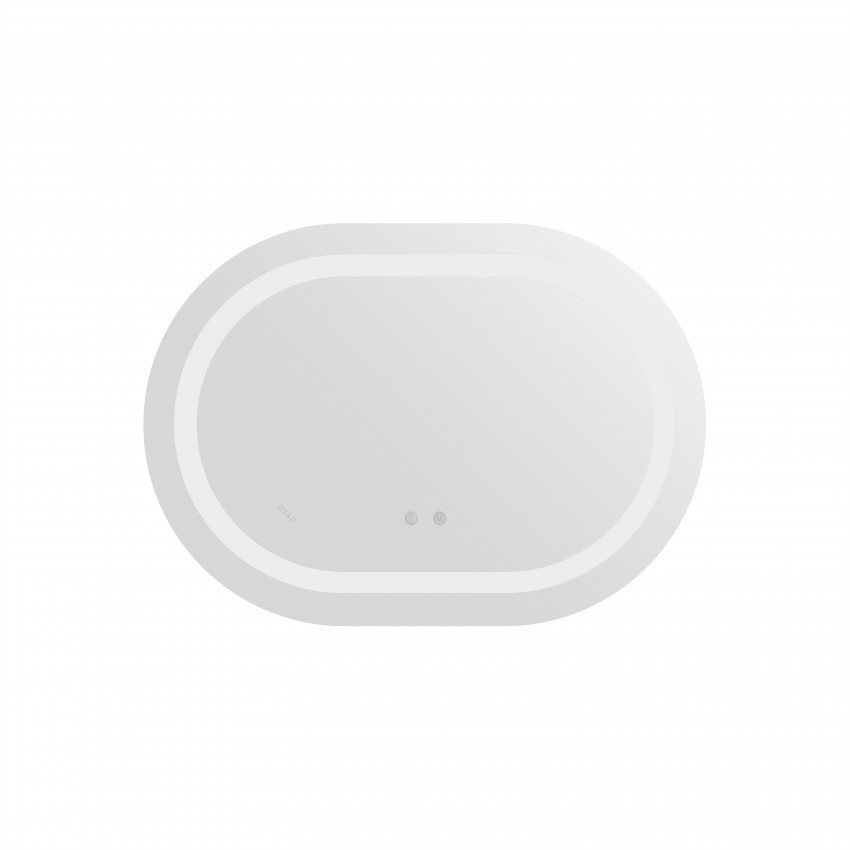 Дзеркало настінне Gemini (GE1) 600х800 мм, овальне, з LED-підсвіткою Touch, антизапотіванням, димером, рег. темп. кольору (3000-6500K), Reverse Qtap QTAP фото 2