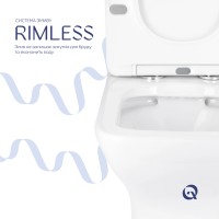Унітаз підлоговий Aries Rimless 620x360x800 мм, White, з сидінням Slim Duroplast/ Soft-close/ Quick Release QT03228302W Qtap QTAP фото 4