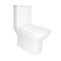 Унітаз підлоговий Aries Rimless 620x360x800 мм, White, з сидінням Slim Duroplast/ Soft-close/ Quick Release QT03228302W Qtap