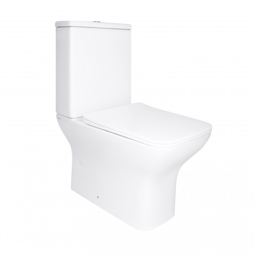 Унітаз підлоговий Aries Rimless 620x360x800 мм, White, з сидінням Slim Duroplast/ Soft-close/ Quick Release QT03228302W Qtap QTAP