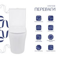 Унітаз підлоговий Virgo Ultra Quiet 660x360x855 мм, White, з сидінням Slim Duroplast/ Soft-close/ Quick Release QT18226092AW Qtap QTAP фото 2