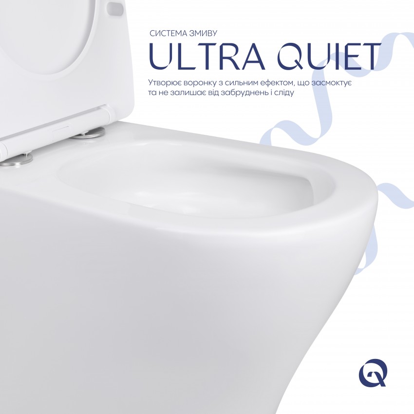 Унітаз підлоговий Virgo Ultra Quiet 660x360x855 мм, White, з сидінням Slim Duroplast/ Soft-close/ Quick Release QT18226092AW Qtap QTAP фото 4