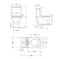 Унітаз-моноблок підлоговий Kolibri Ultra Quiet 690x360x790 мм, White, з сидінням Slim Duroplast/ Soft-close/ Quick Release QT10226380W Qtap QTAP фото 1