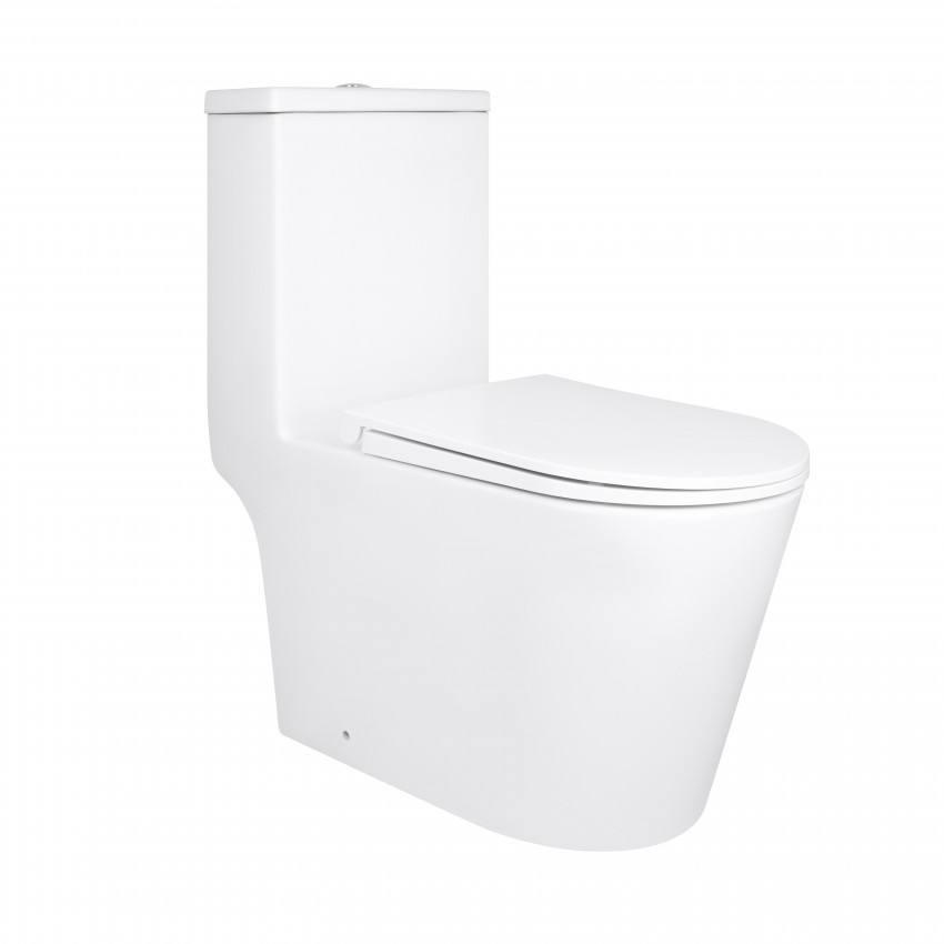 Унітаз-моноблок підлоговий Kolibri Ultra Quiet 690x360x790 мм, White, з сидінням Slim Duroplast/ Soft-close/ Quick Release QT10226380W Qtap QTAP
