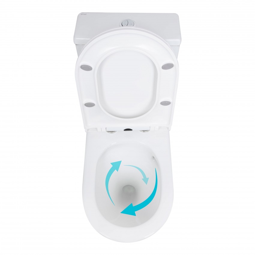 Унітаз-моноблок підлоговий Kolibri Ultra Quiet 690x360x790 мм, White, з сидінням Slim Duroplast/ Soft-close/ Quick Release QT10226380W Qtap QTAP фото 4