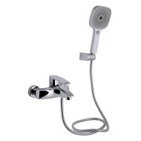 Змішувач для ванни Swan Eco, Chrome (k35) з душовим гарнітуром QTSWA259CRM45534 Qtap