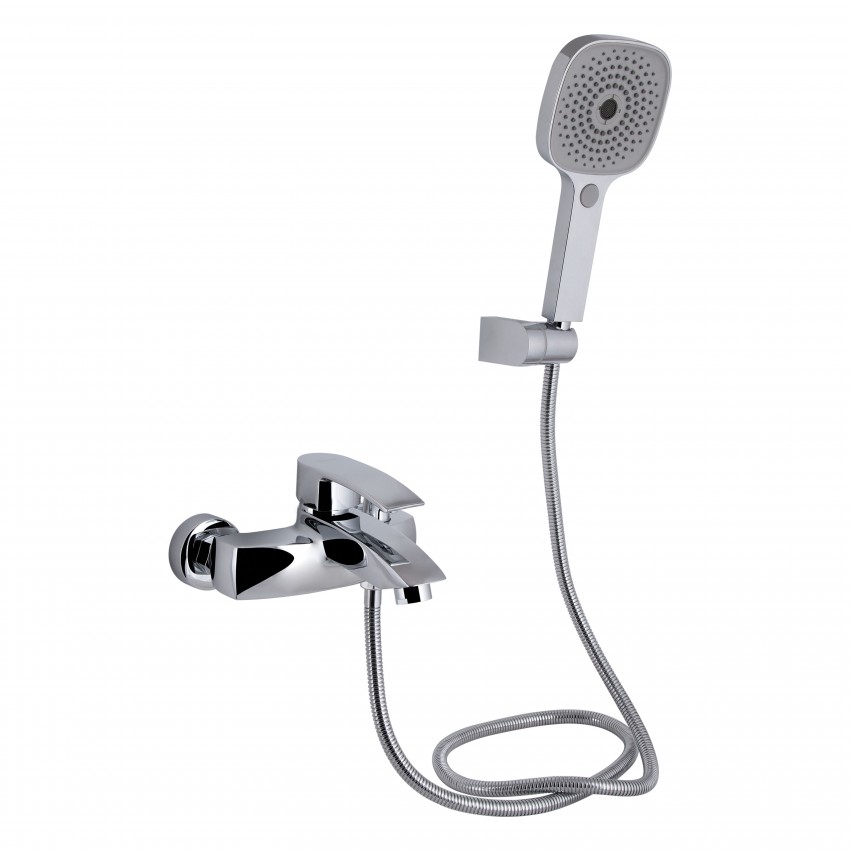 Змішувач для ванни Swan Eco, Chrome (k35) з душовим гарнітуром QTSWA259CRM45534 Qtap QTAP