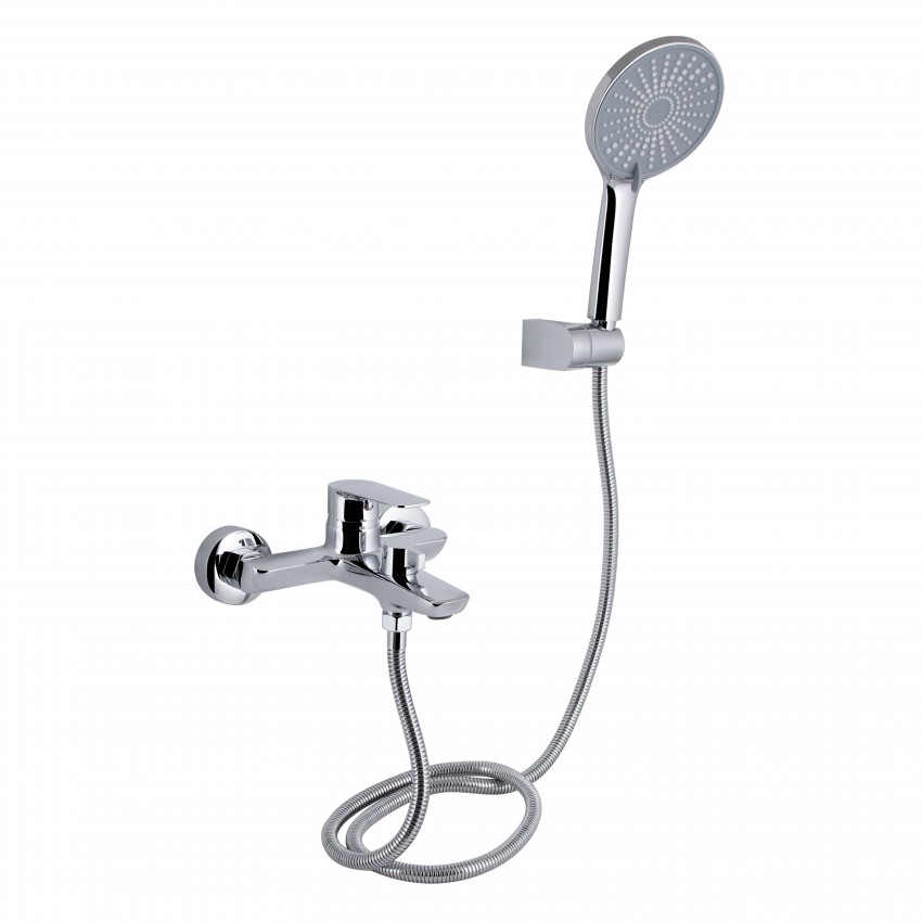 Змішувач для ванни Leo New, Chrome (k35) з душовим гарнітуром QTLEO259CRM45563 Qtap QTAP