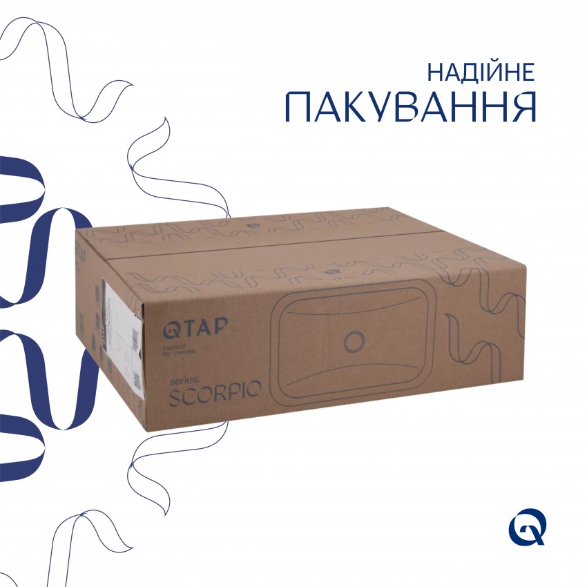 Раковина врізна Scorpio 510х390х145 мм, White, прямокутна, без донного клапана QT1411K490WN Qtap QTAP фото 4