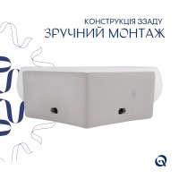 Раковина підвісна Leo N 380x360x130 мм, White, кутова, овальна, без донного клапана QT11115010WN Qtap QTAP фото 4
