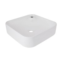 Раковина накладна Stork 430x430x125 мм, White, квадратна, без донного клапана QT15116137W Qtap