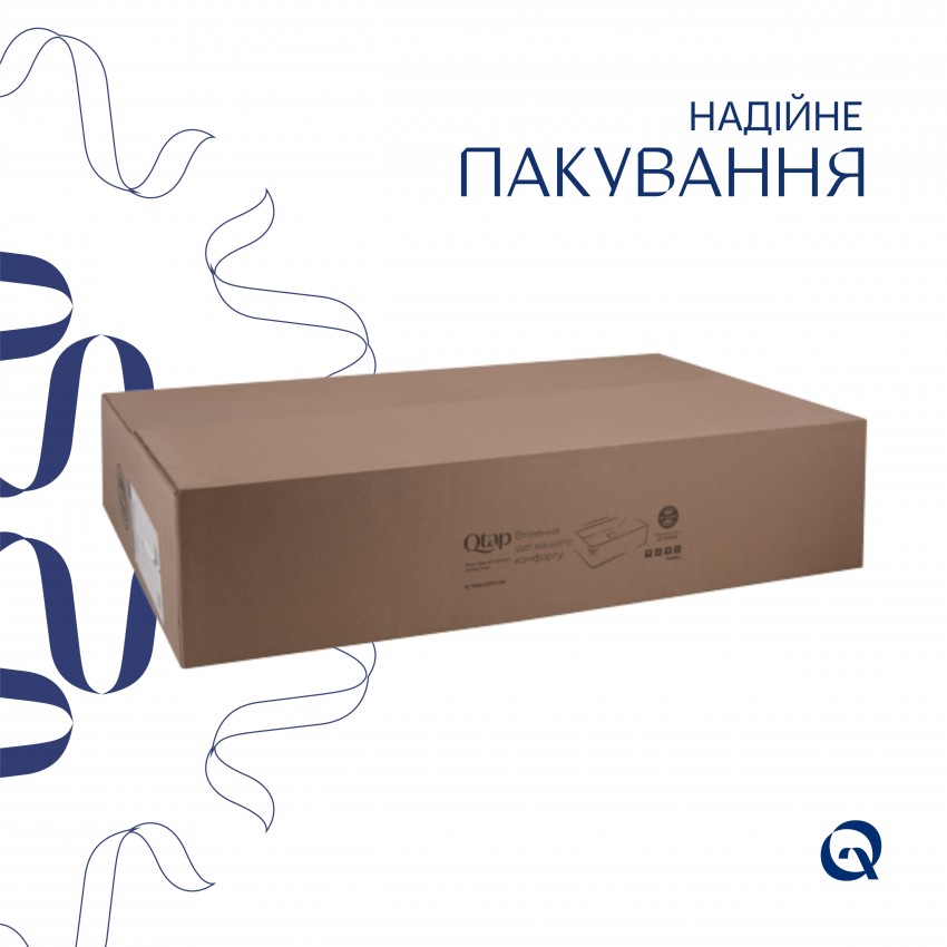 Раковина накладна Kolibri 425х425х140 мм, White, квадратна, без донного клапана QT1011K396WN Qtap QTAP фото 4