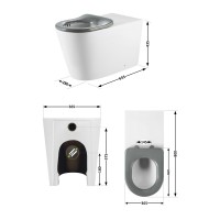 Унітаз підлоговий Freedom Rimless 800x365x435 мм, White, інклюзивний з сидінням Slim Duroplast/ Soft-close/ Quick Release QT22223368W Qtap QTAP фото 1