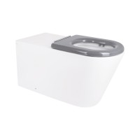 Унітаз підлоговий Freedom Rimless 800x365x435 мм, White, інклюзивний з сидінням Slim Duroplast/ Soft-close/ Quick Release QT22223368W Qtap