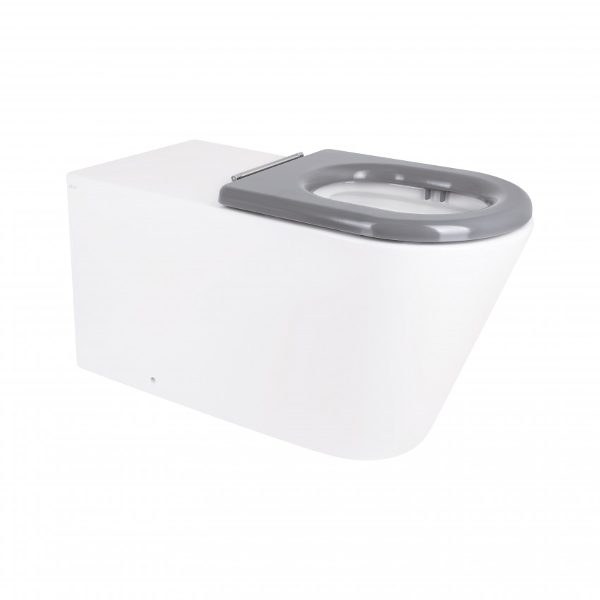 Унітаз підлоговий Freedom Rimless 800x365x435 мм, White, інклюзивний з сидінням Slim Duroplast/ Soft-close/ Quick Release QT22223368W Qtap QTAP