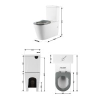 Унітаз підлоговий Freedom Rimless 800x365x870 мм, White, інклюзивний з сидінням Slim Duroplast/ Soft-close/ Quick Release QT22226098W Qtap QTAP фото 1