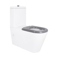 Унітаз підлоговий Freedom Rimless 800x365x870 мм, White, інклюзивний з сидінням Slim Duroplast/ Soft-close/ Quick Release QT22226098W Qtap