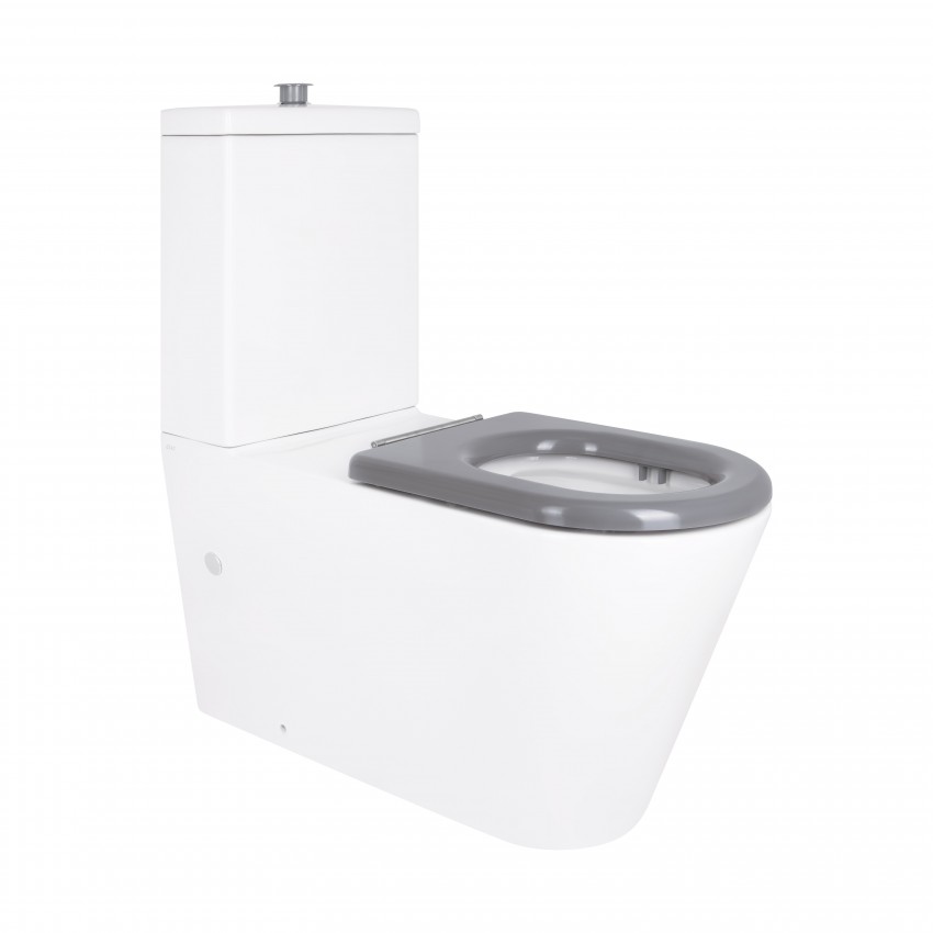Унітаз підлоговий Freedom Rimless 800x365x870 мм, White, інклюзивний з сидінням Slim Duroplast/ Soft-close/ Quick Release QT22226098W Qtap QTAP