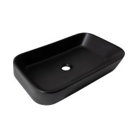 Раковина накладна Scorpio 550х390х120 мм, Matt Black, прямокутна, без донного клапана QT14112243MBN Qtap