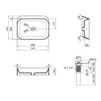 Комплект Qtap Scorpio: Раковина накладна прамокутна 550х390х120 мм Matt Black + Донний клапан PU03 QTAP фото 1