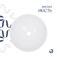 Комплект Qtap Owl: Раковина накладна кругла 400х400х155 мм White + Донний клапан PU02 QTAP фото 3