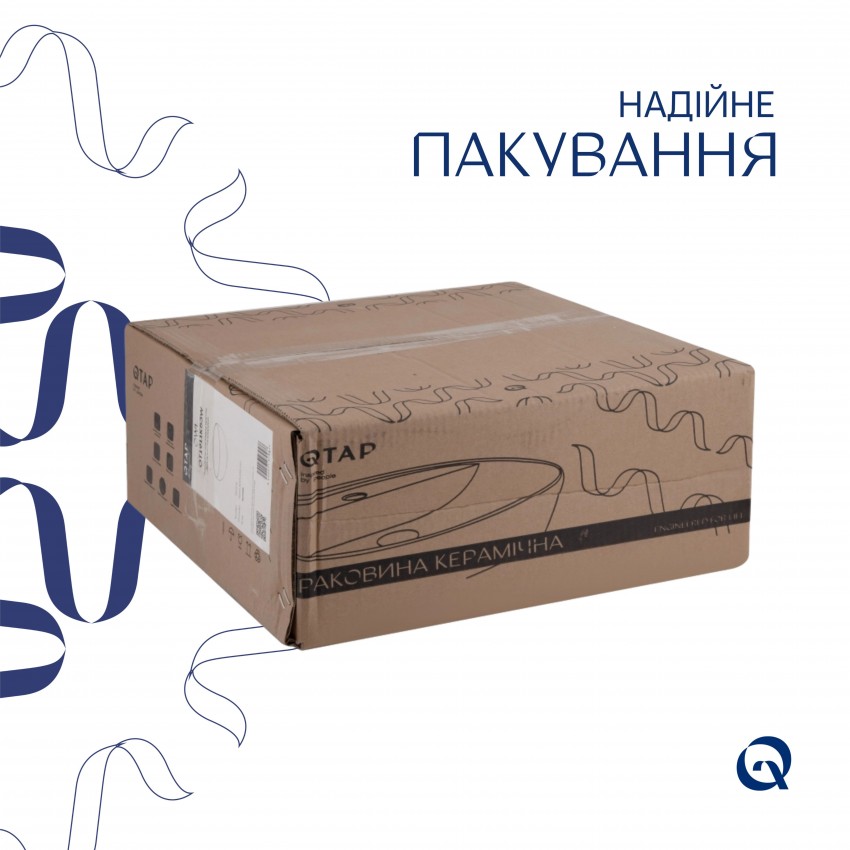 Комплект Qtap Owl: Раковина накладна кругла 400х400х155 мм White + Донний клапан PU02 QTAP фото 4