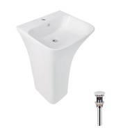 Комплект Qtap Crow: Раковина напольна моноблок 445x420x840 мм White + Донний клапан PU02O