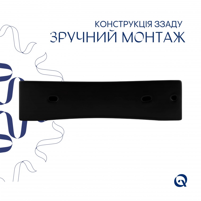 Комплект Qtap Nando LT: Раковина підвісна прамокутна 500х420х130 мм Matt Black + Донний клапан PU03O QTAP фото 4