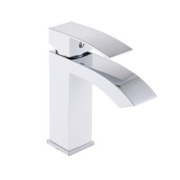 Змішувач для раковини низький Swan Cascada, Chrome/White (k35) QTSWA270CRW45568 Qtap