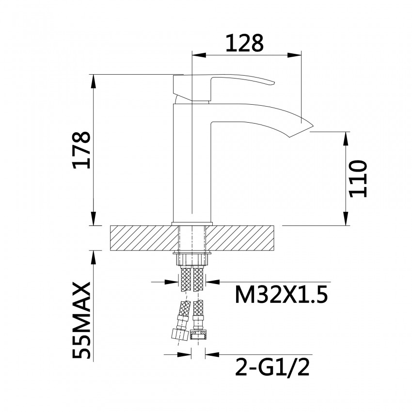 Змішувач для раковини низький Swan Cascada, Chrome/White (k35) QTSWA270CRW45568 Qtap QTAP фото 1