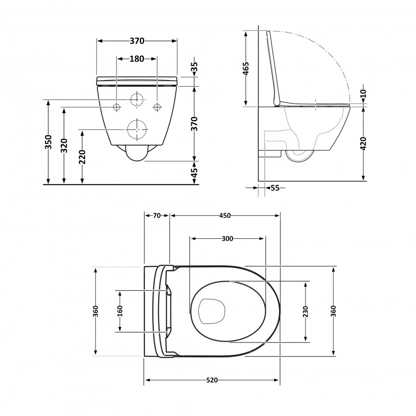 Унітаз підвісний Robin Ultra Quiet 520x365x365 мм, White, з сидінням Slim Duroplast/ Soft-close/ Quick Release QT13332381AW Qtap QTAP фото 1