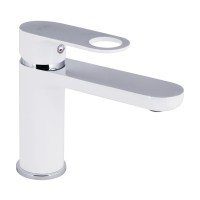 Змішувач для раковини низький Jay, Chrome/White (k35) QTJAY270CRW45551 Qtap